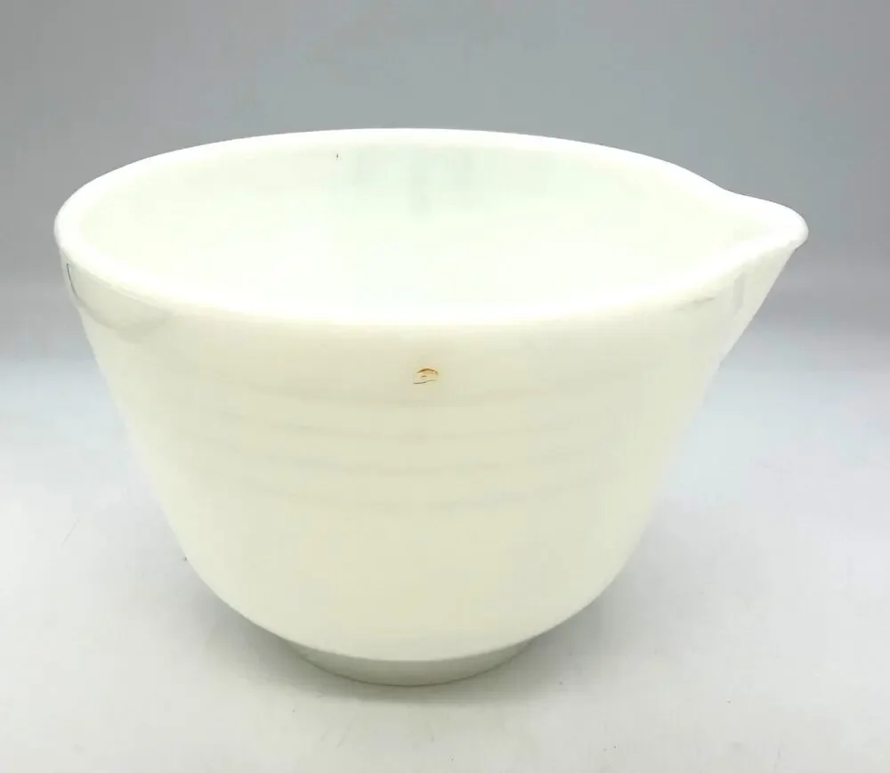 Vintage Pyrex Hamilton Beach White Milk Glass Ribbed Mixing Bowl 6.25